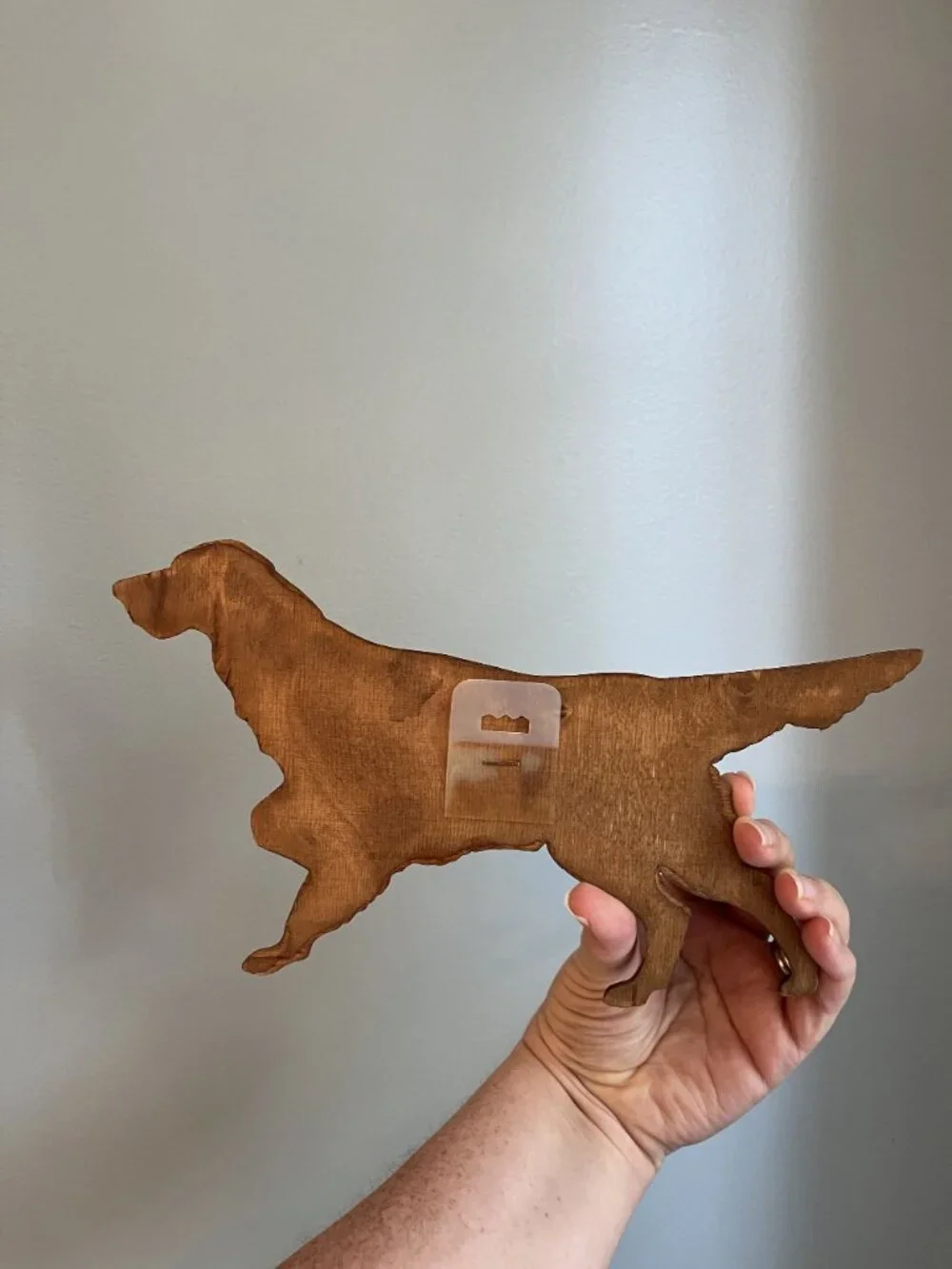 Vintage Hand-Carved Wooden Irish Setter Dog Wall Hanging 10.5